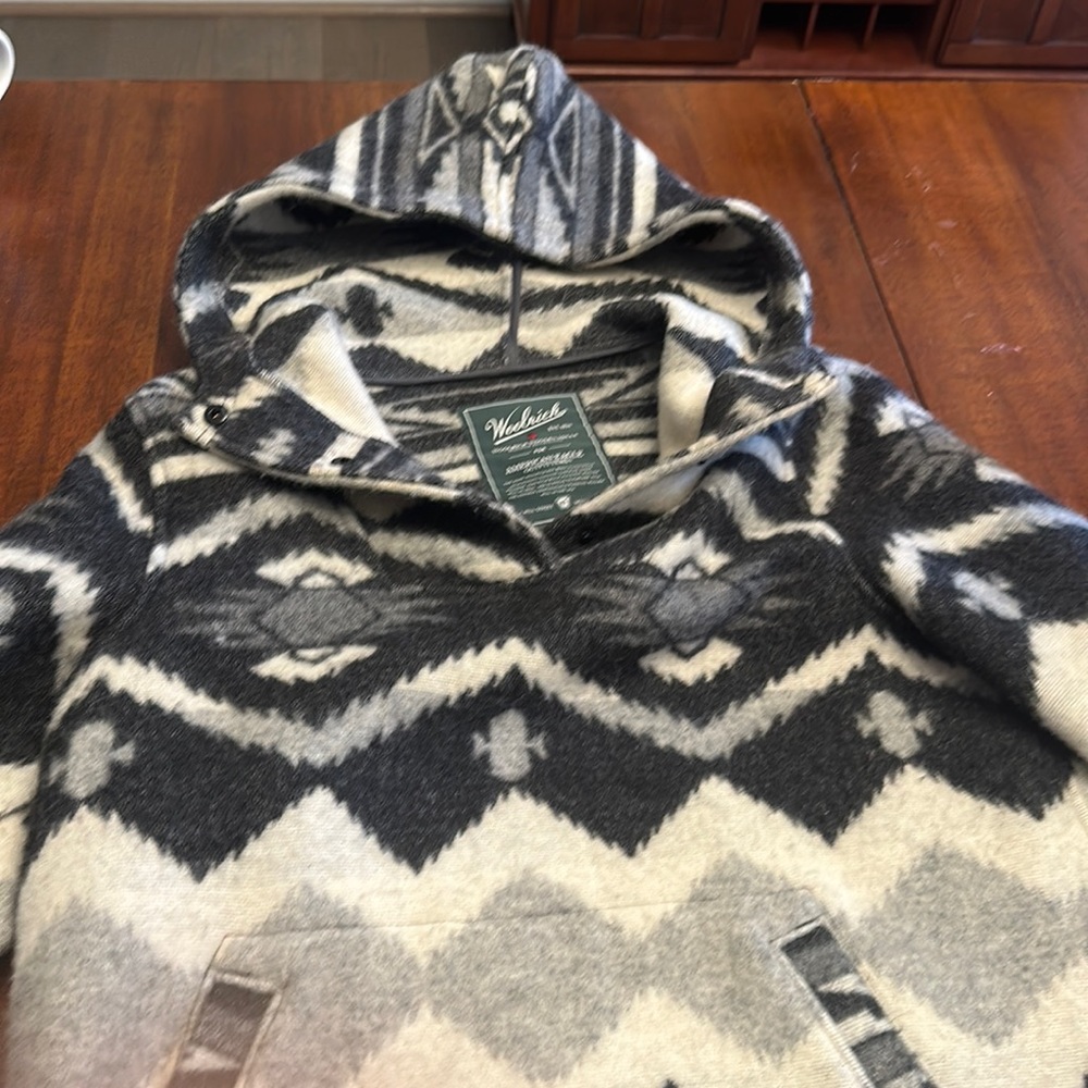 Rare Woolrich American eagle wool hooded sweater